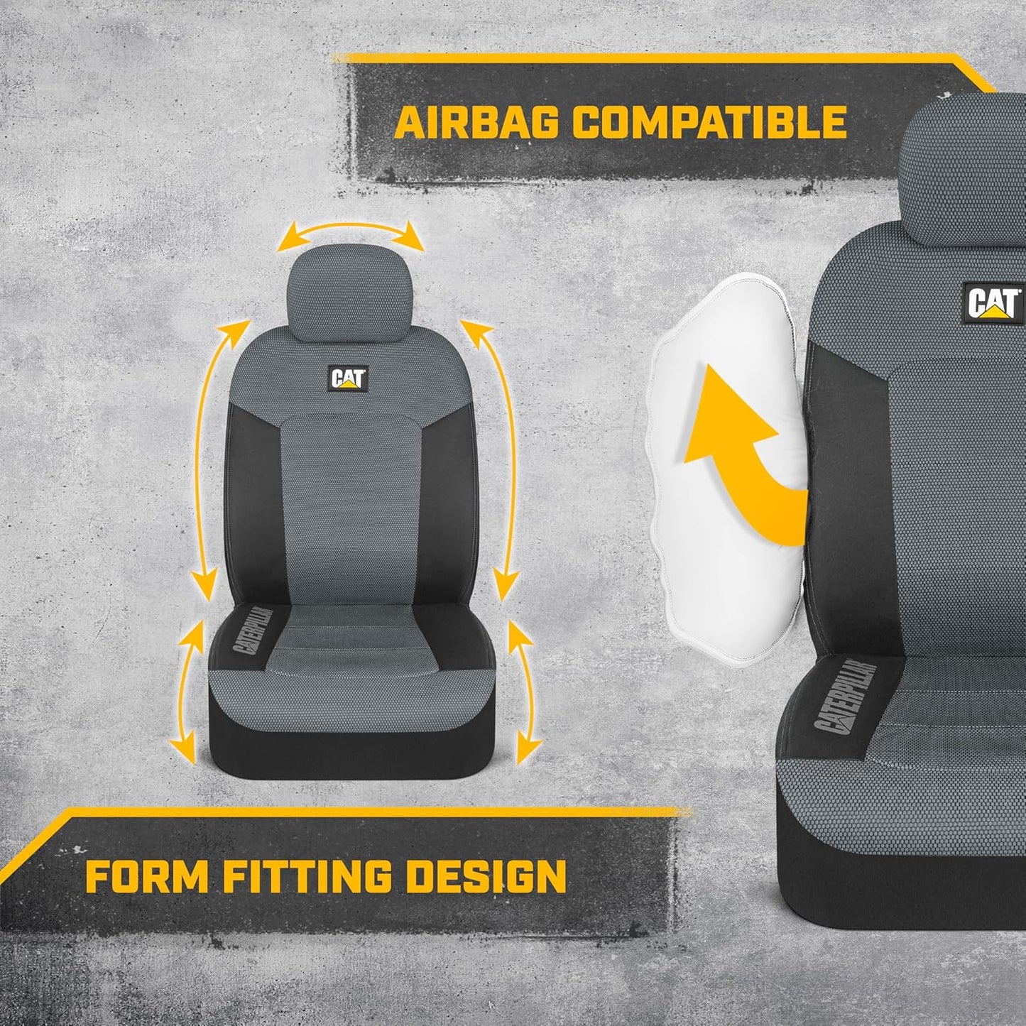 BDK Auto CASC-2284-GR: Cat 4Pc Mesh + Gabardine Seat Cover (Grey)