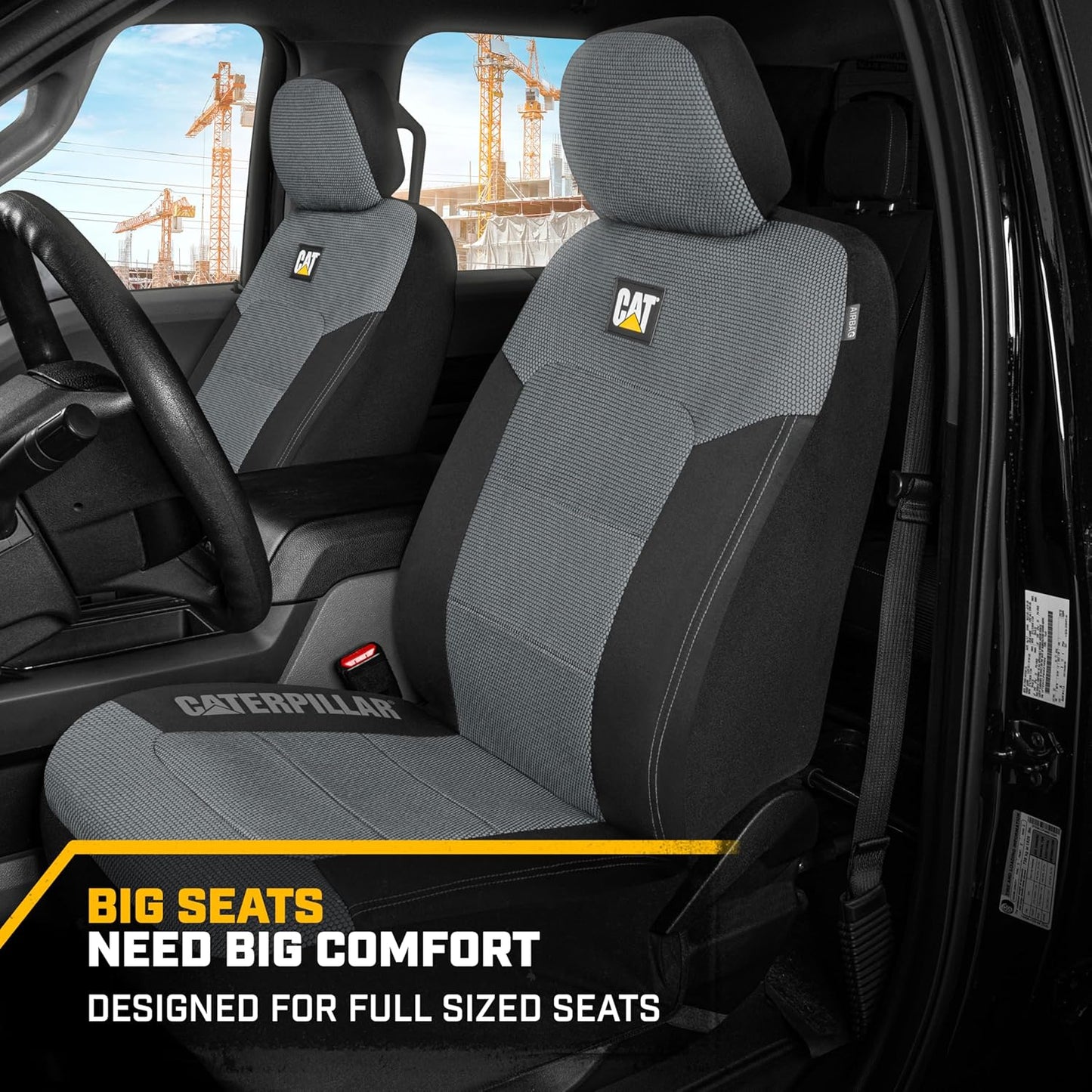 BDK Auto CASC-2284-GR: Cat 4Pc Mesh + Gabardine Seat Cover (Grey)