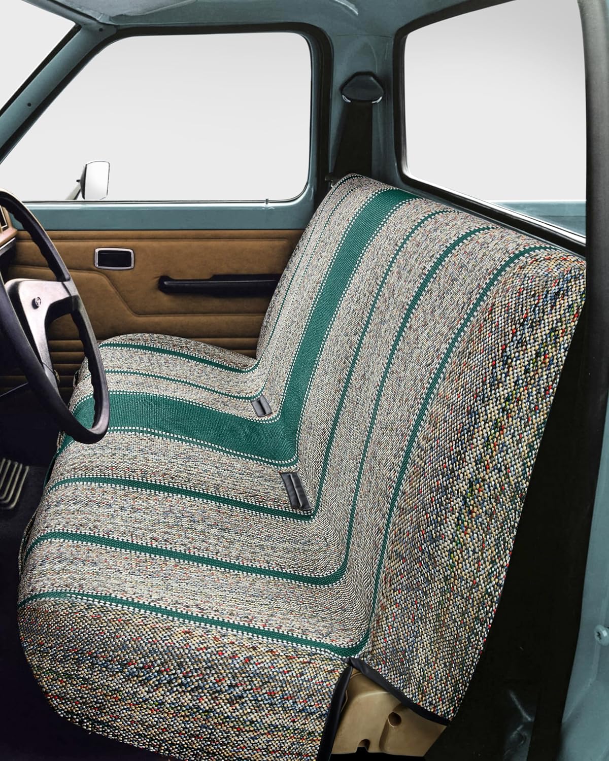 West Coast Auto Universal Baja Saddle Blanket Bench Full Size Seat Cover Fits Ford, Chevrolet, Dodge, and Full Size Pickup Trucks (Black)