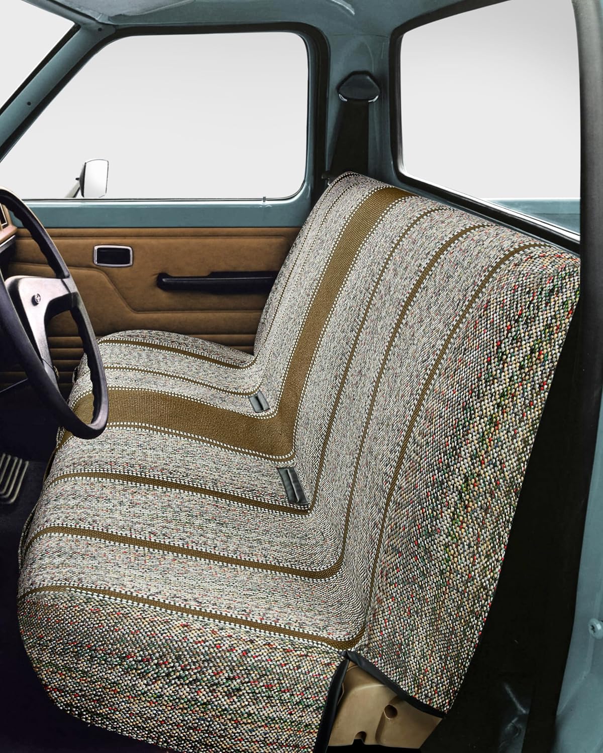 West Coast Auto Universal Baja Saddle Blanket Bench Full Size Seat Cover Fits Ford, Chevrolet, Dodge, and Full Size Pickup Trucks (Black)