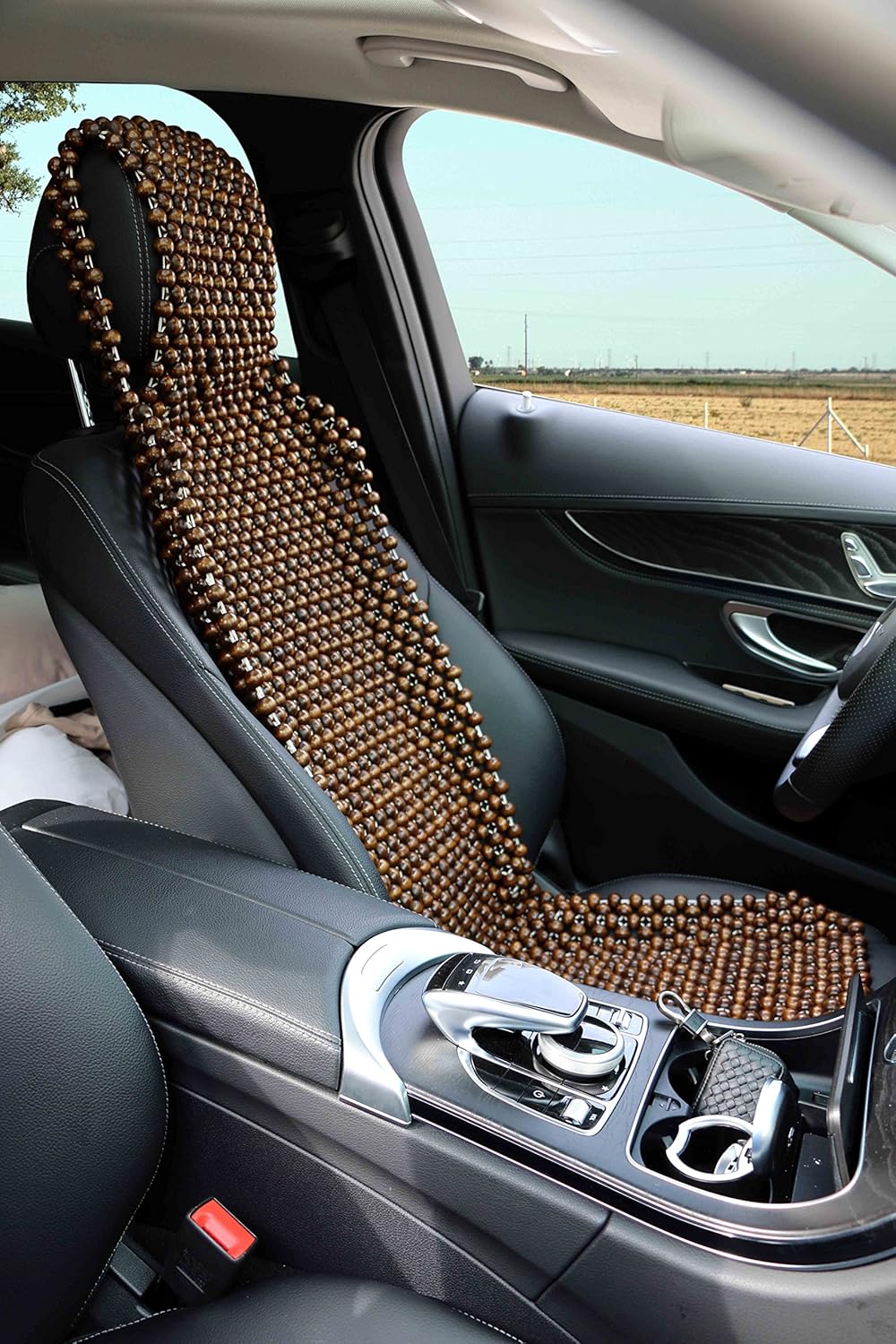 EXCEL LIFE Natural Wood Beaded Seat Cover Massaging Cool Cushion for Car Truck. Keeps The Back from Getting Sweaty While Driving. Makes Driving More Bearable and Less Painful On Long Trips