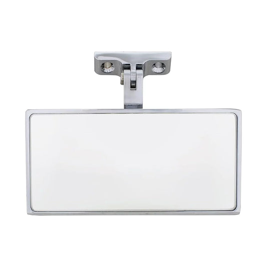 United Pacific 70803 Chrome Plated Rectangular Aluminum Interior Rear View Mirror w/Screw-On Mount, Easy Installation, Adjustable Mirror Base – ONE Mirror