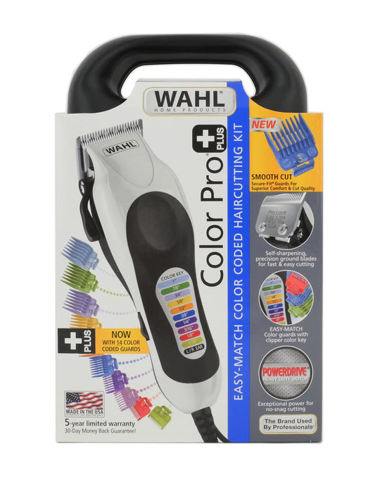 WAHL Color Pro Plus Corded Color Coded Hair Clipper Trimmer Cutting Kit 79752