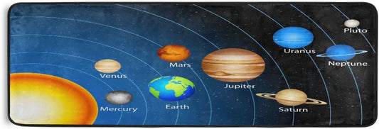 Soft Non-Slip Washable Carpet 24 * 72In Runner Rug Elastic Kitchen Relieve Foot Pressure Bathroom Entrance (6 PCS of Non-Slip Stickers)-Interesting Solar System Home Decor Gifts