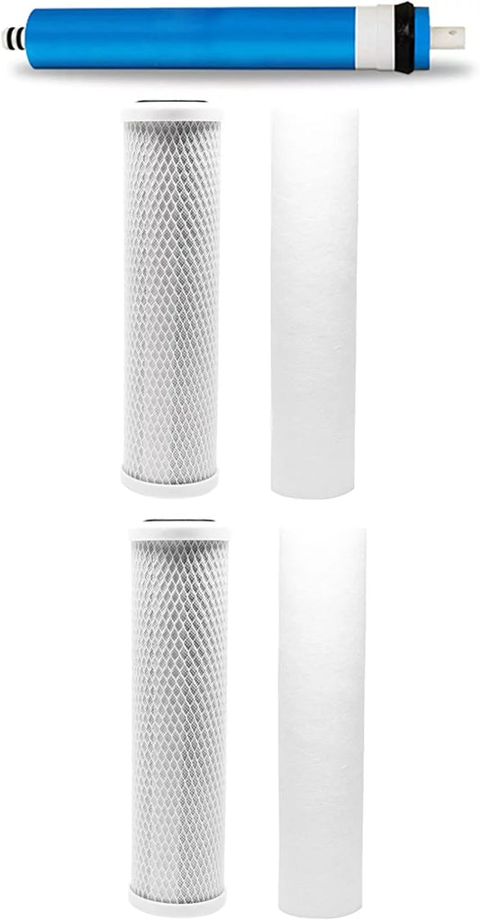 CFS Compatible with HYDRO LOGIC STEALTH RO100 FIVE FILTER PACK - 100 GPD RO MEMBRANE, CARBON, SEDIMENT FILTER FOR HYDROLOGIC SYSTEMS