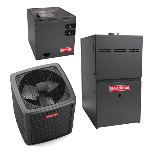 Goodman 2 Ton 15.2 SEER2 60,000 Btu 80% Afue 2-Stage Gas System (9-Speed Motor) - GSXH502410 - CAPFA2422B6 - GM9C800603BN - TX2N4A