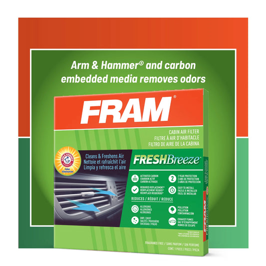 FRAM CF10362, Fresh Breeze Cabin Air Filter with Arm & Hammer Baking Soda, for Select BMW Vehicles Fits select: 2004-2010 BMW X3, 2001-2006 BMW 325