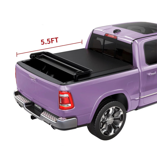 Ledkingdomus Tonneau Cover 5.5 Feet Soft Four Fold Truck Bed Covers for 2015-2024 Ford F-150 F150