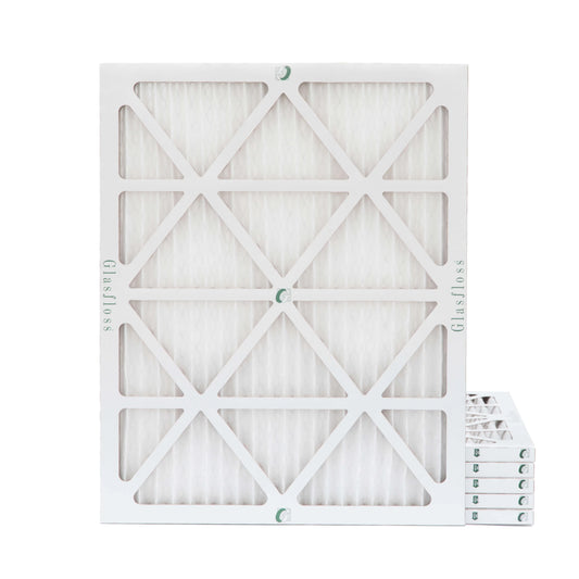 6 Pack of 20x24x1 MERV 13 Pleated Air Filters by Glasfloss. Actual Size: 19-3/8 x 23-3/8 x 7/8