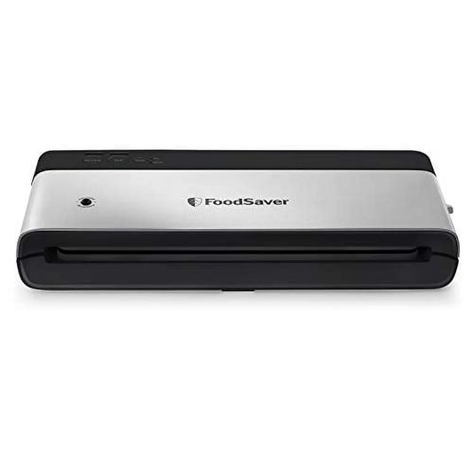 FoodSaver Vacuum Sealing Machine , PowerVac Compact Vacuum Sealer , Vertical Storage , Stainless Steel & Black , VS
