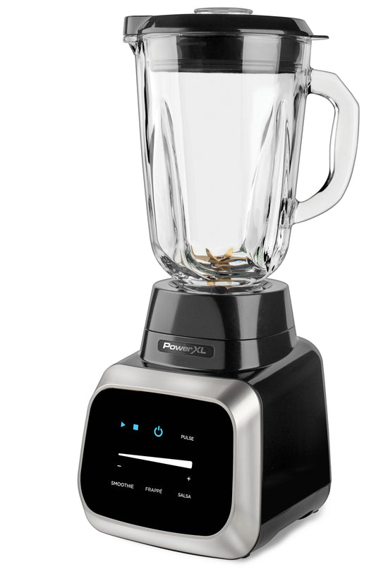 PowerXL Smart Pro Blender, BL6018, 75% Faster Blending, Smart Sensing, 1800 Watts, 68-oz Glass Pitcher, Smoothies, Frappés, Salsas