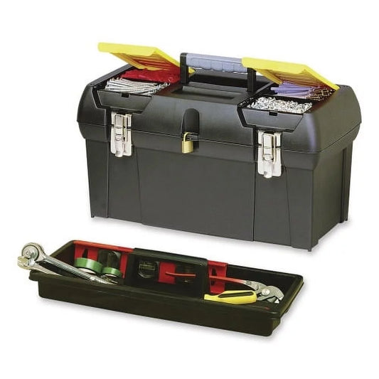 Stanley Series 2000 Tool Box External Dimensions: 10 Width x 19 Depth x 10 Height - Latching Closure - Rubber - Black - For Tool - 1 Each
