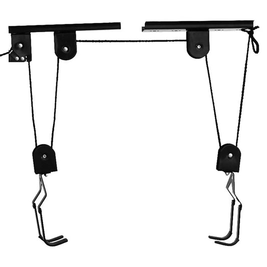 Meterk Hoist Garage Storage Bike Lift Pulley System with 60kg Bearing Overhead Bike Rack Heavy Duty Ceiling Hanger