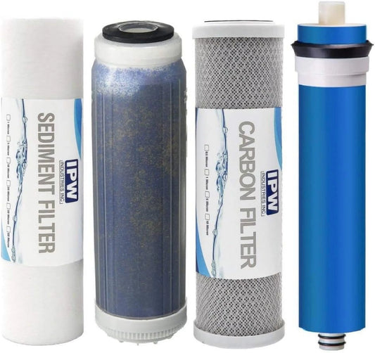 Replacement Water Filter Set For 4 Stage -Aquarium Deionized Reverse Osmosis Water Filter System 100 GPD