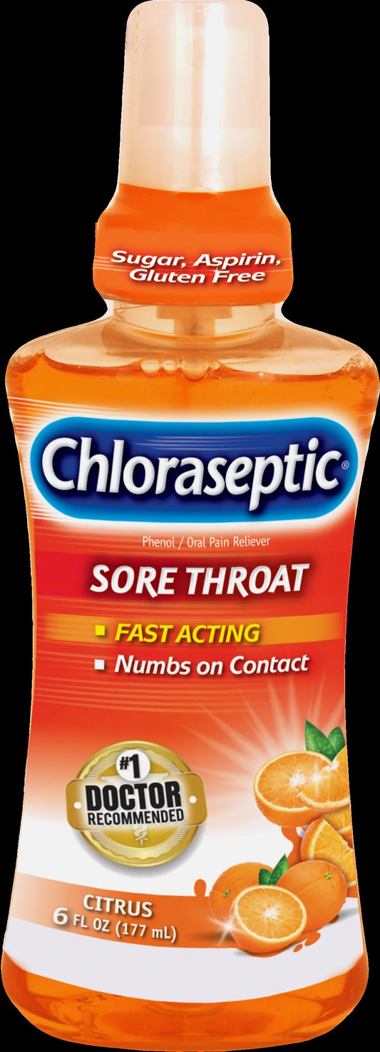 Chloraseptic Sore Throat Spray Soothing Citrus 6 oz (Pack of 2)