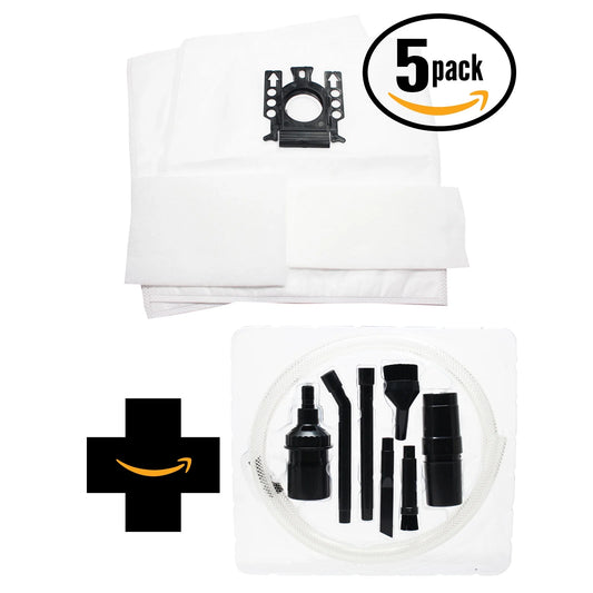 10 Replacement Miele Classic C1 Olympus Vacuum Bags with 10 Micro Filters & 7-Piece Micro Vacuum Attachment Kit - Compatible Miele Type GN Vacuum Bags (5-Pack, 2 Bags Per Pack)