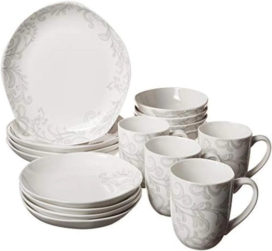 Organic Coupe Maddi 16-Piece Dinnerware Set, Assorted