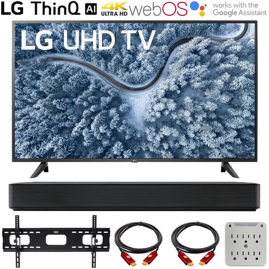 LG 65UP7000PUA 65 inch 4K TV (2021 Model) Bundle with LG SK1 2.0-Channel Compact Sound Bar with Bluetooth, 37-70 inch, Smart TV; LED TV