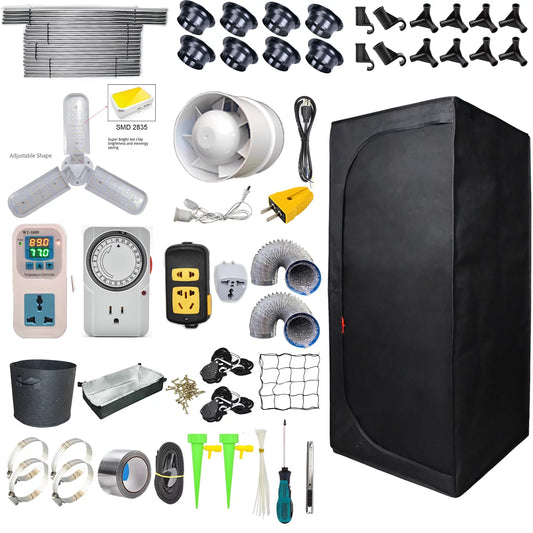 iMeshbean 48x48x80 Grow Tent Kit w/ LED Full Spectrum Grow Light & Ventilation Inline Fan