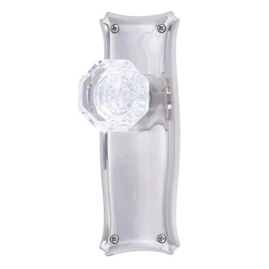 Brass Accents D07-K358G-HTF-619 Manhattan 7.69 in. Dummy Door Knob Set with Privacy 2.38 in. Backset - Satin Nickel Finish