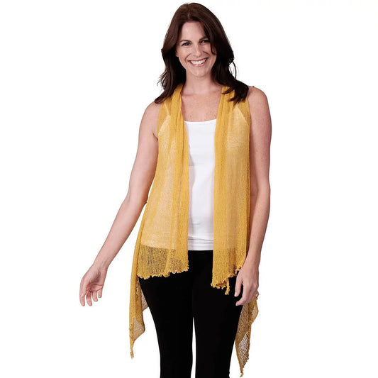 Le Moda Women’s Sleeveless Sheer Open Stitch Vest Cardigan In 10 Colors