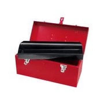 Urrea Industrial 16 In Metal Tool Box With Plastic Handle And Metallic Tray