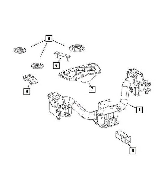 New Genuine Mopar Hitch Trailer 2019-2024 OE 68533378AB