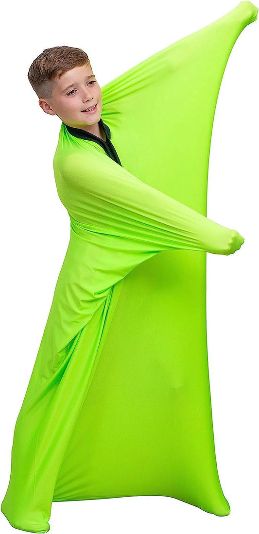 Special Supplies Green Sensory Body Sock Full-Body Wrap to Relieve Stress, Stretchy, Breathable Cozy Sensory Sack for Boys, Girls, Safe, Comfortable, Calming Relief Cocoon (Large 56x28)