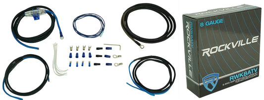 Rockville RWK8ATV OFC Copper 8 AWG Gauge Amp Installation Wire Kit 4 RZR/ATV/UTV