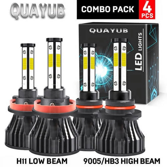 For chevy Equinox 2010-2018 -4X 6000K LED Headlight Hi/Lo Bulbs Combo Kit