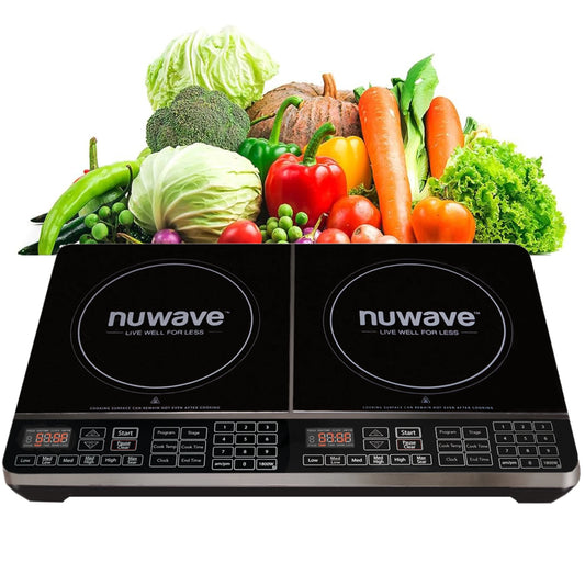 NuWave Electric Double Induction Cooktop 8” Portable Ultrathin with Sensor Touch Precision Induction Cooktop Burner