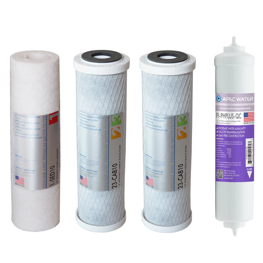 APEC FILTER-SET-PH 90 GPD Replacement Filter Set for ULTIMATE Series Alkaline Reverse Osmosis Water Filter System Stage 1-3&6