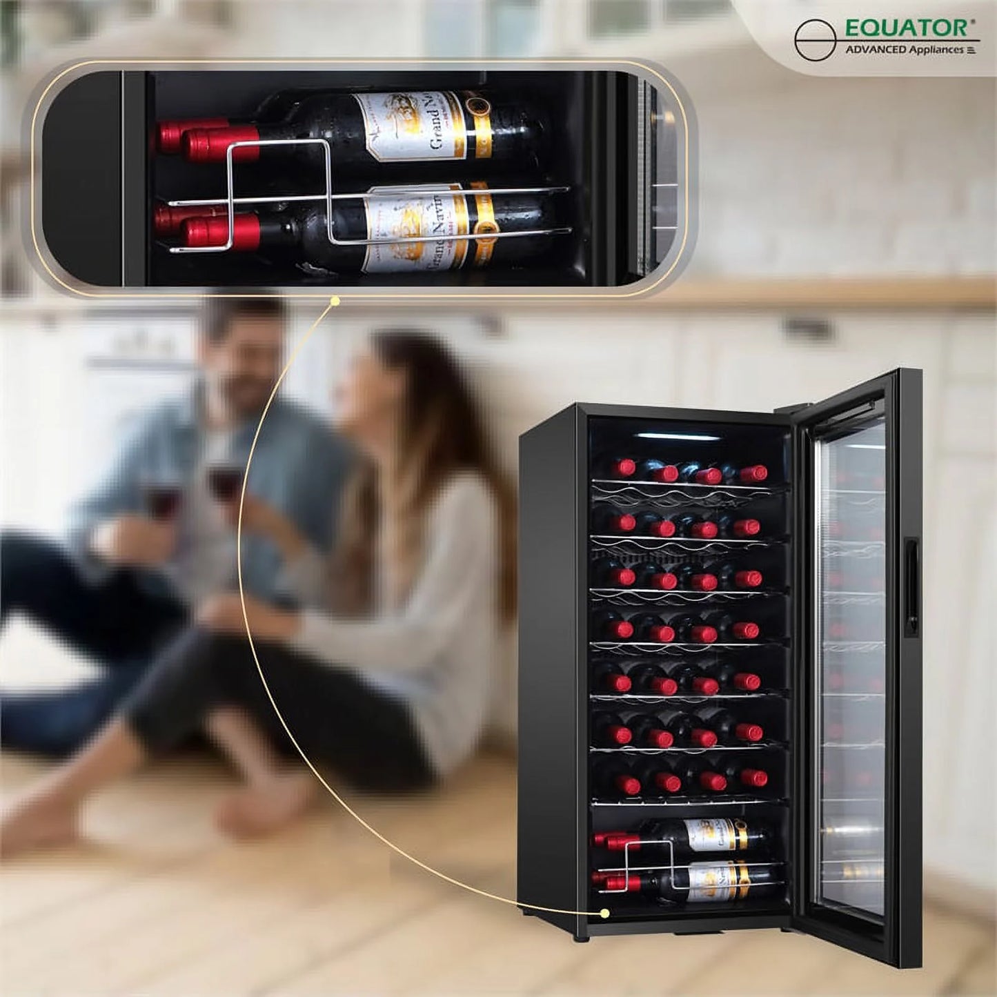 Equator 32 Bottle Wine Refrigerator in Black