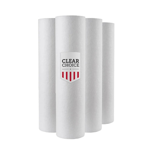 Clear Choice Sediment Water Filter 1 Micron 10 x 2.50 Water Filter Cartridge Replacement 10 inch RO System DEV9109-07, DEV9109-07, 155225-43 P1, 4-Pk