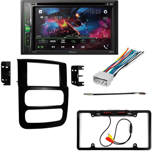 KIT4670 Bundle for 2002-2005 Dodge Ram W/ Pioneer AVH-241EX Double DIN Car Stereo with Bluetooth/Backup Camera/Installation Kit/in-Dash DVD/CD AM/FM 6.2 Touchscreen Digital Media Receiver