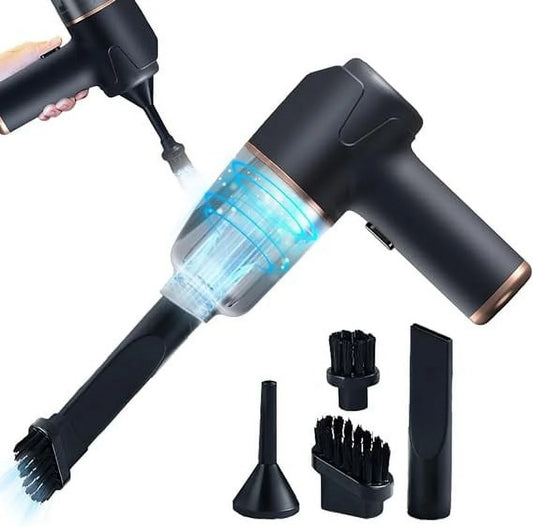 3 in 1 Cordless Vacuum Cleaner, Blow, Vacuum and Inflate All-in-one Mini Vacuum Cleaner for Home and Car, 9000PA Strong Suction Handheld Car Vacuum Cleaner Rechargeable with Brushless Motor (Black)