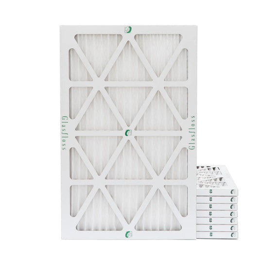 12x24x1 MERV 10 Pleated AC Furnace Air Filters by Glasfloss Industries. ( 8 Pack ) Exact Size: 11-3/8 x 23-3/8 x 7/8