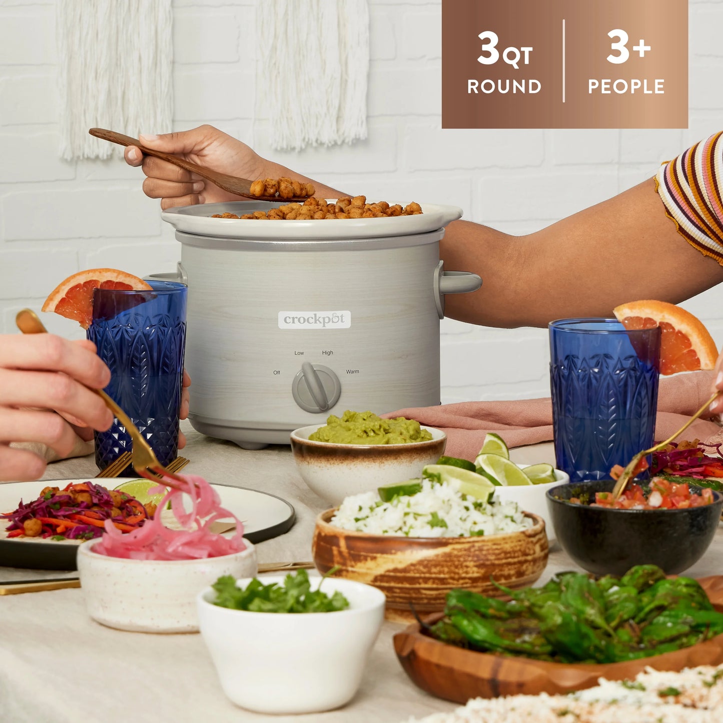 Crockpot Design Series 3-Quart Manual Slow Cooker, Woodgrain