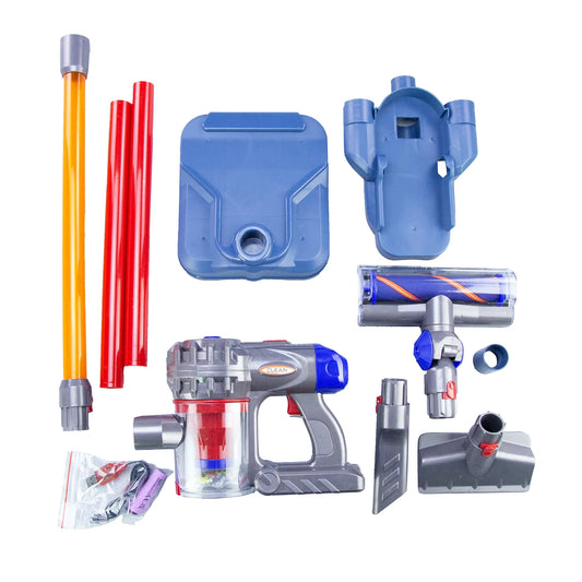 Walmeck Toy Vacuum 3 In-1 Kids Vacuum Cleaner Set That Really Works Cordless Vacuum Interactive Toy for Children