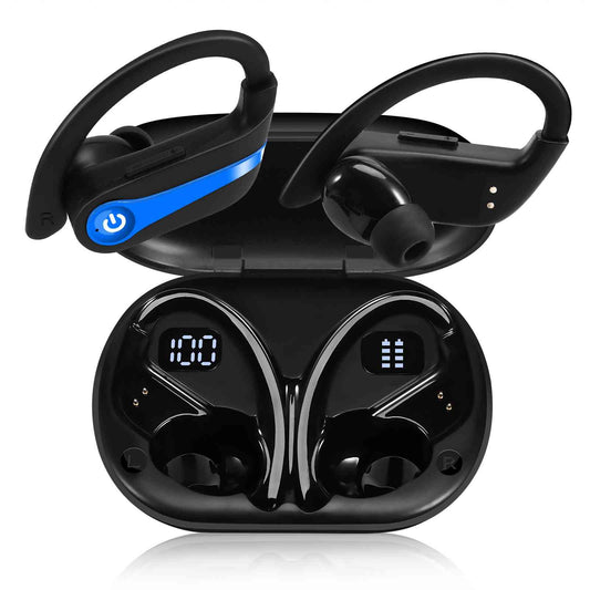 UrbanX Challenger Series Sports Earphones wireless Bluetooth with Built-in Mic, 200H Playtime, Immersive Sound, Quick-Pair, Secure Fit, IPX7 Waterproof, Compatible With Lenovo Tab P12 Pro - Blue