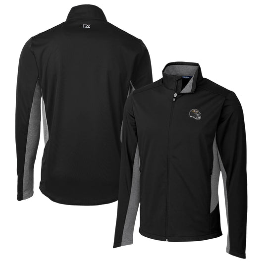 Men's Cutter & Buck  Black Baltimore Ravens Helmet Navigate Softshell Full-Zip Jacket