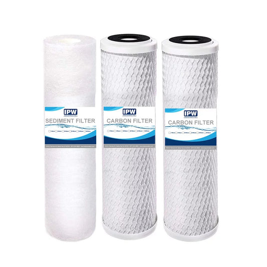 WATER FILTER SET Double Capacity Replacement Pre-Filter Set For ULTIMATE Series Reverse Osmosis Water Filter System Stage 1,2&3 - MADE IN USA by IPW Industries Inc