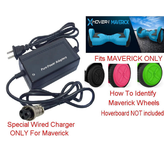 Replacement Charger ONLY for Maverick Hover-1 Hoverboard Auto Shut Off Hover1