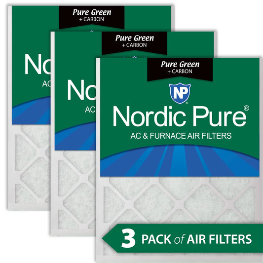 18x25x1 (17_1/2x24_1/2) Pure Green Plus Carbon Eco-Friendly Air Filters 3 Pack
