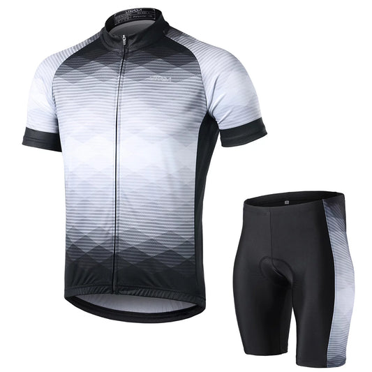 Lixada Lixada Men Cycling Jersey Breathable Short Sleeve Bike Shirt and Padded Shorts MTB Clothing Suit
