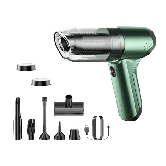 Cordless Handheld Vacuum for Car, Home Lightweight 12000PA Suction Portable green
