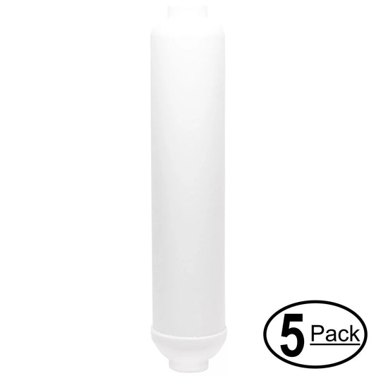 5-Pack Replacement for Watts HT6-DM Inline Filter Cartridge - Universal 10-inch Cartridge for Watts Premier 521933 Six Stage 150 GPD Reverse Osmosis System - Denali Pure Brand
