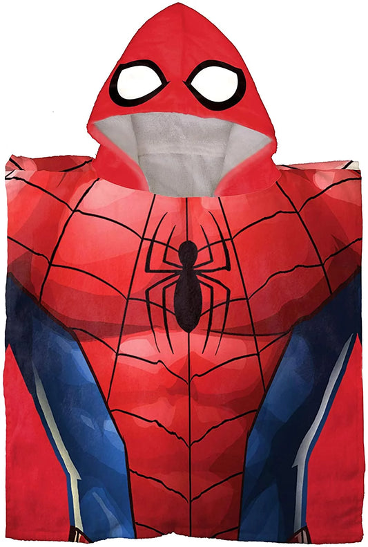 Avengers Spiderman Kids Bath/Pool/Beach 28x28 Cotton Hooded Poncho