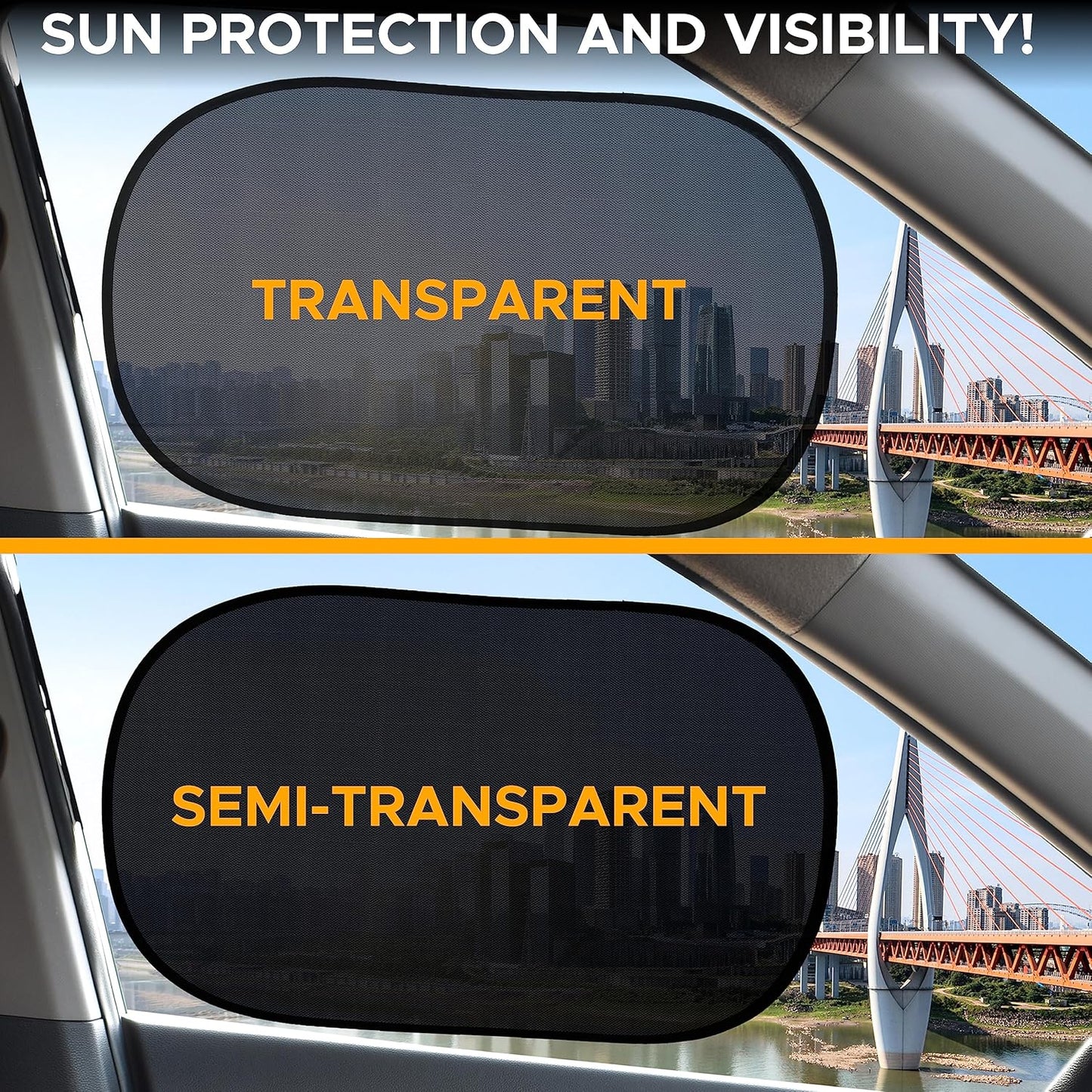 EcoNour Car Side Window Shades for Baby | XL - 4 Pack Car Side Window Sunshade for Kids | Automotive Sun Protection Baby from UV and Sun Glare | Car Baby Accessories (25"x16")
