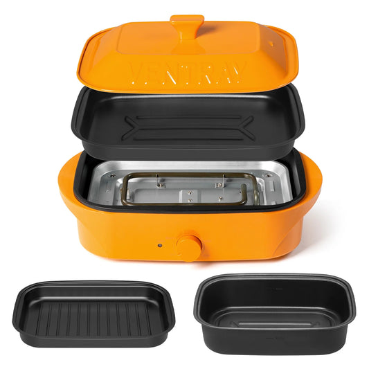 Ventray Essential Every Grill Electric Indoor Grill Set with 3 Removable Nonstick Plates